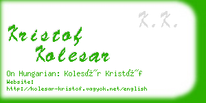 kristof kolesar business card